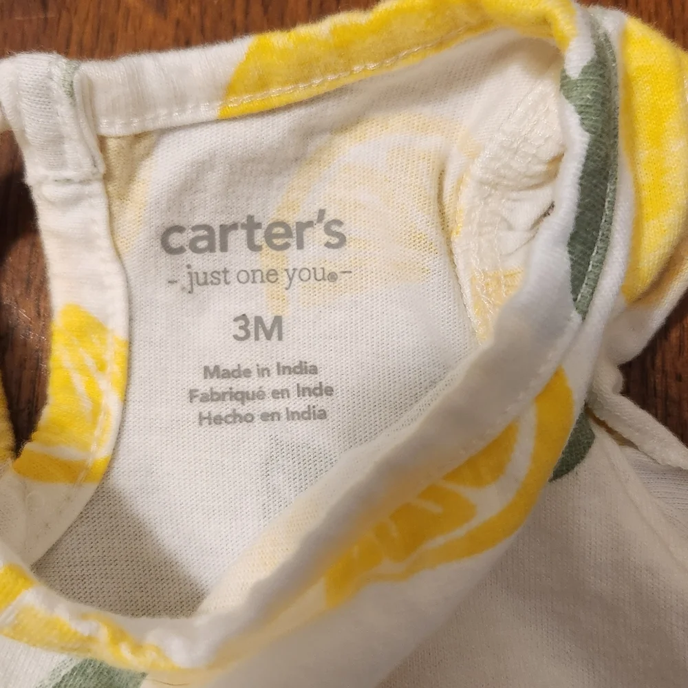 Carter's Yellow Lemon Print Romper